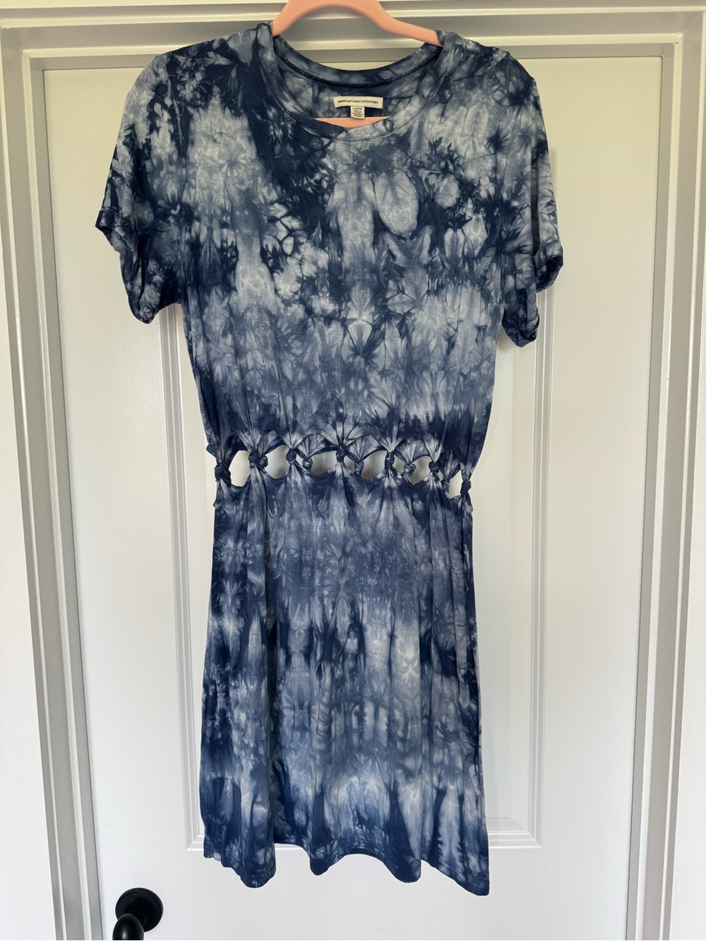 American Eagle Large Tie Dye Blue Open Knot Dress